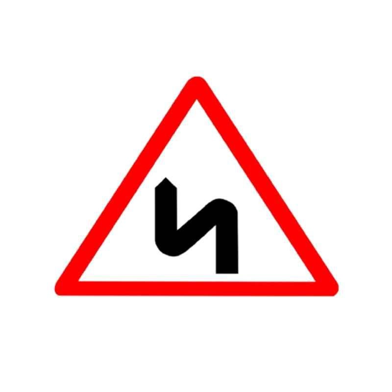 Ladwa 600mm Aluminium Red & White Triangle Series of Bends Cautionary Retro Reflective Road Signage, LSI-CSB-600mm-SOBC
