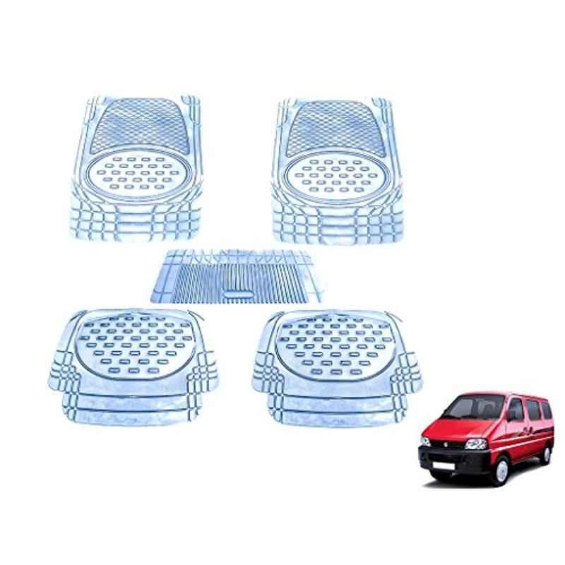 Kozdiko 5 Pcs 6605 PVC & Rubber Clear Car Foot Mat Set for Maruti Eeco