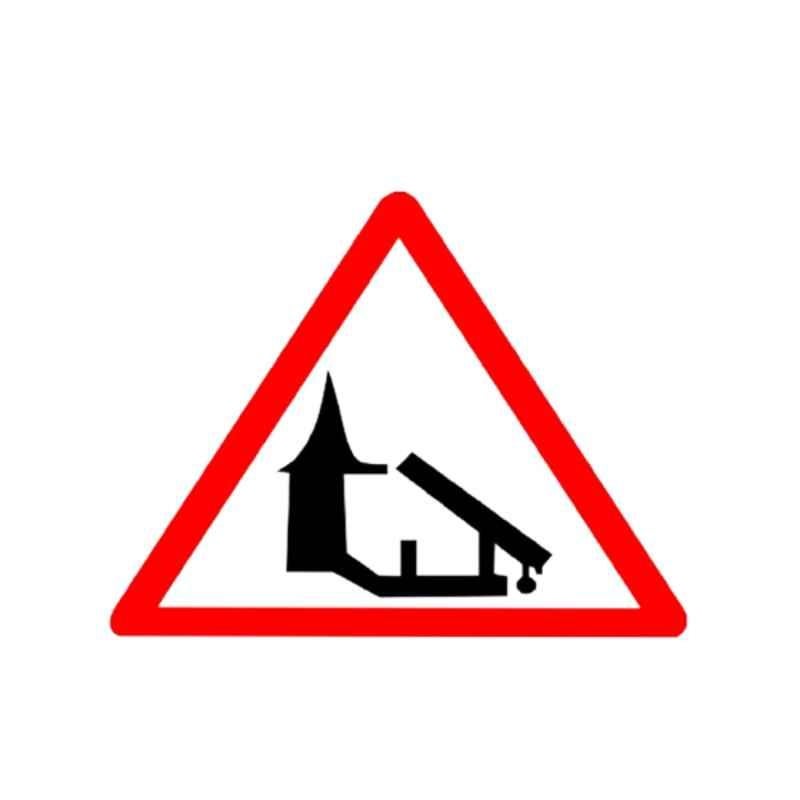 Ladwa 600mm Aluminium Red & White Triangle Barrier Ahead Cautionary Retro Reflective Road Signage, LSI-CSB-600mm-BA