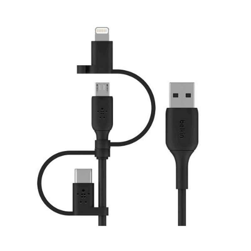 Belkin 1m Universal Black Charging Cable, BL-CBL-MUSB-LGT-USBC-1M