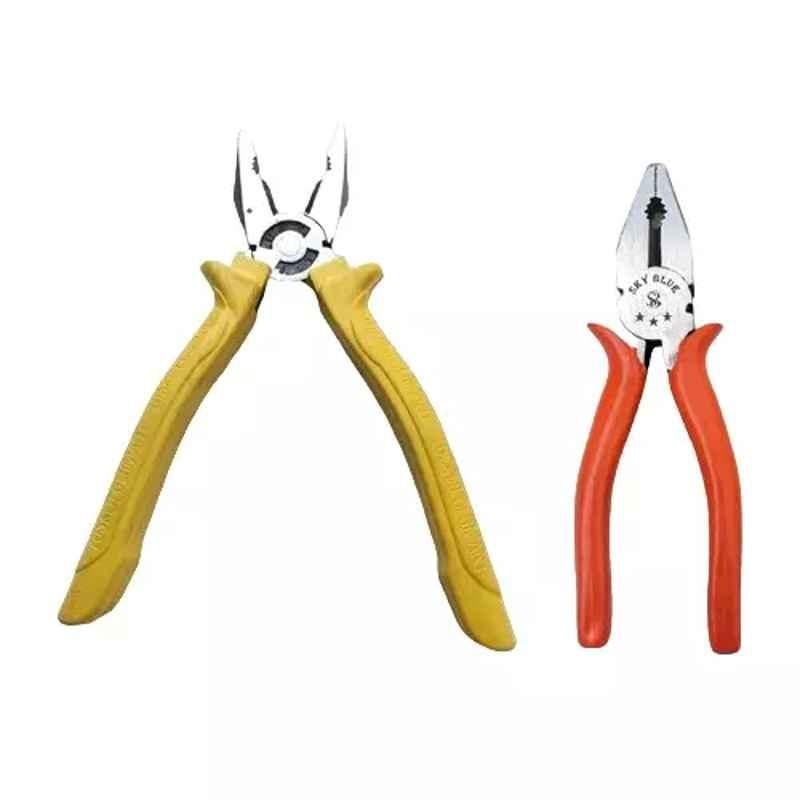Sky Blue 2 Pcs 7.8 inch Lineman Plier Combo, SBE_PLIER_COMBO_MOD_01556