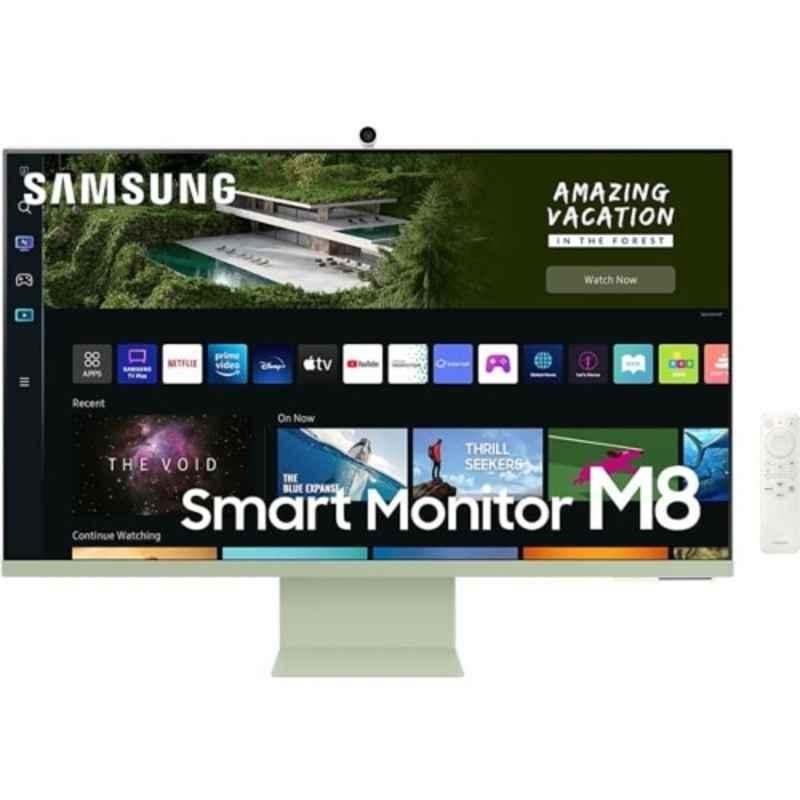 Samsung 32 inch Spring Green UHD Monitor with Smart TV Experience & Iconic Slim Design, LS32BM80GUMXUE