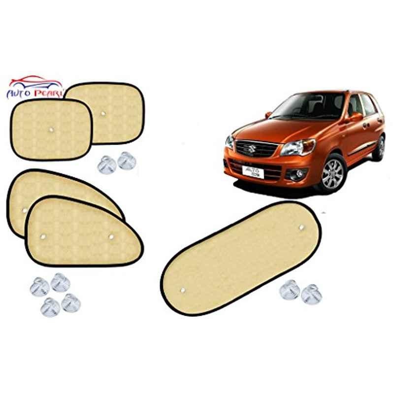 Auto Pearl 5 Pcs PVC & Mesh Beige Window & Rear Sun Shade Set for Maruti Suzuki Alto K10, Chipkoo_Beige5_Alto K10