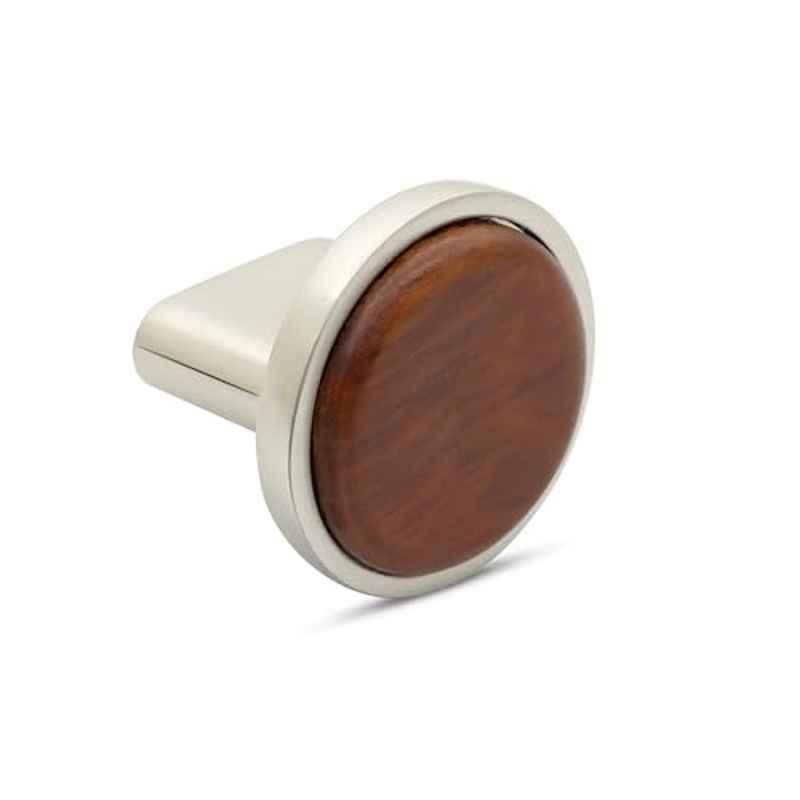 Plantex Knobs for Drawer/Round Drawer Knobs/Knobs for Cabinets/Pull-Push Knobs for Kitchen/Bedroom Drawer Small, Satin & Wood