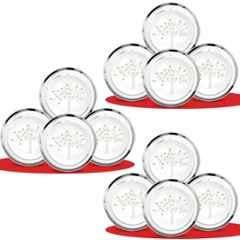 Classic Essentials CE-12 12 Pcs Stainless Steel Permanent Laser Design Vriksha Dinner Plate Set (Pack of 2)