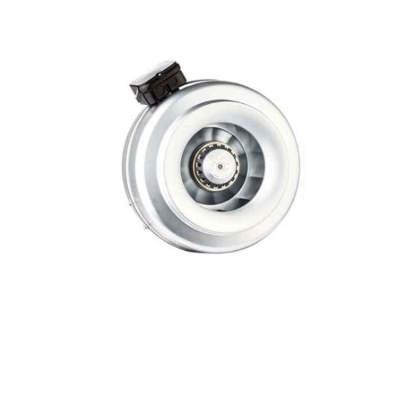 Heavy Duty Roundmetal AC Centrifugal In-Line Duct Fan Industrial Factories Kitchen Bathroom Ventilation Blower Fan (4 Inch 60W)