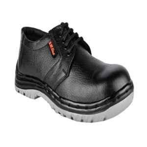 JK Steel JKPSF135BLK Leather Steel Toe Black Safety Shoe, Size: 7