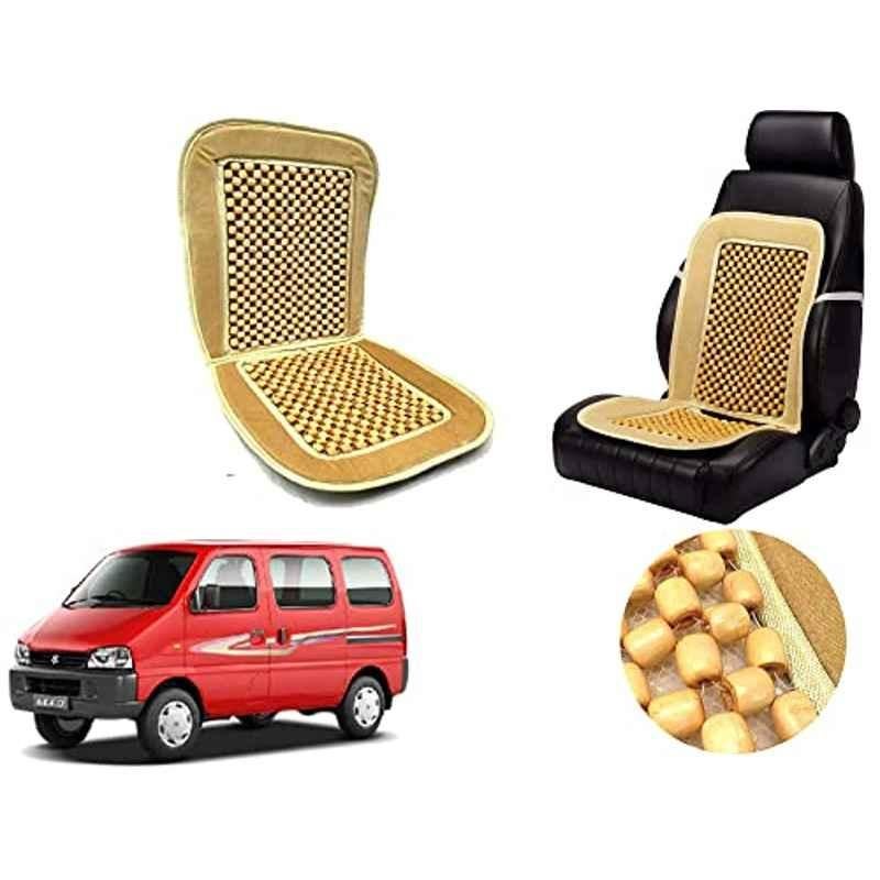 Buy Auto Pearl PU, Velvet Wooden Beads Beige Rectangular Seat