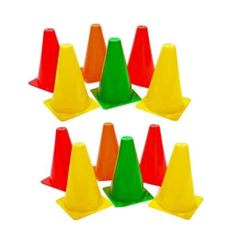 Arnav 6 inch Multi Colour Plastic Marker Cones for Soccer Cricket Track & Field Sports, OSB-600704 (Pack of 12)
