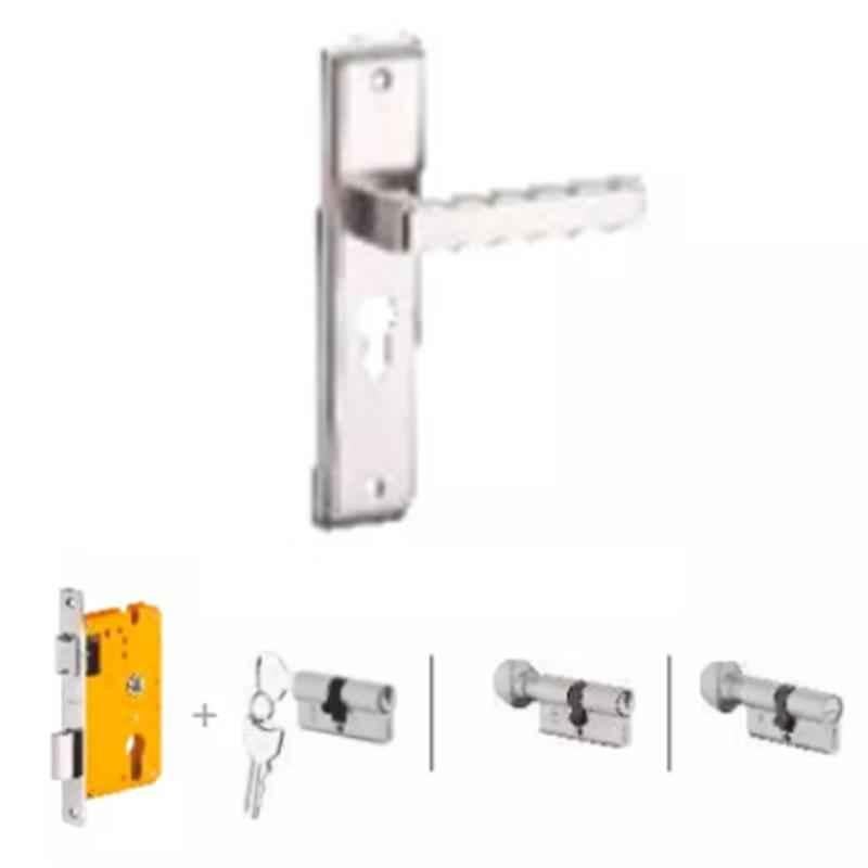 Dorset Kaira HL KAI 8 inch Zinc PT Finish Lock Set with Knob & 60mm Key Cylinder (Pack of 4)