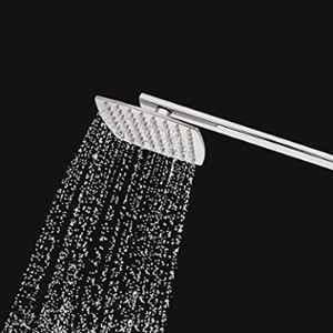 Elegant Casa 6 inch 304 Stainless Steel Hexa Ultra Slim Square Over Head Shower with 14 inch Arm