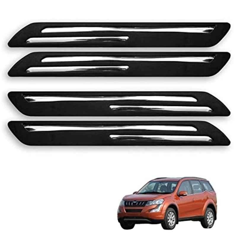 Kozdiko 4 Pcs Rubber Black Double Chrome Strips Car Bumper Protector Guard Set for Mahindra Xuv 500 New