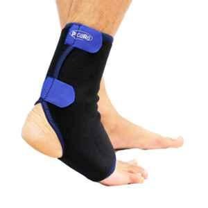 P+caRe Neoprene Black & Blue Ankle Support, Size: Standard