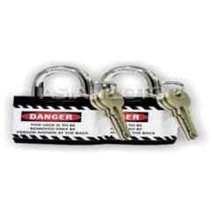 Asian Loto 2 Pcs Metal & Plastic Black Regular Shackle Jacket Padlock Set with 3 Keys, ALC-LPR