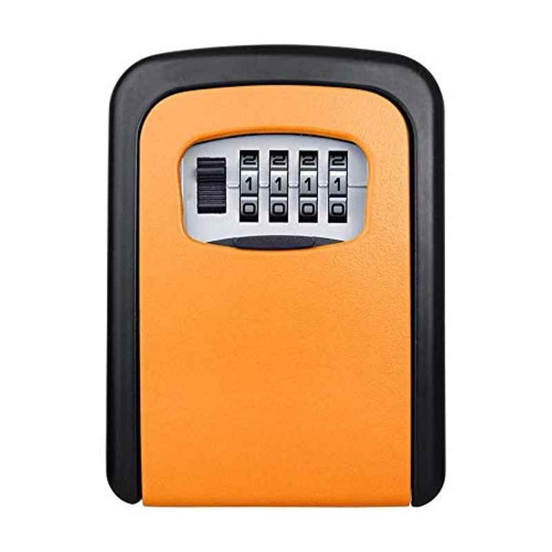 Rubik 117x90mm Orange Key Storage Safe Box with 4-Digit Combination Lock