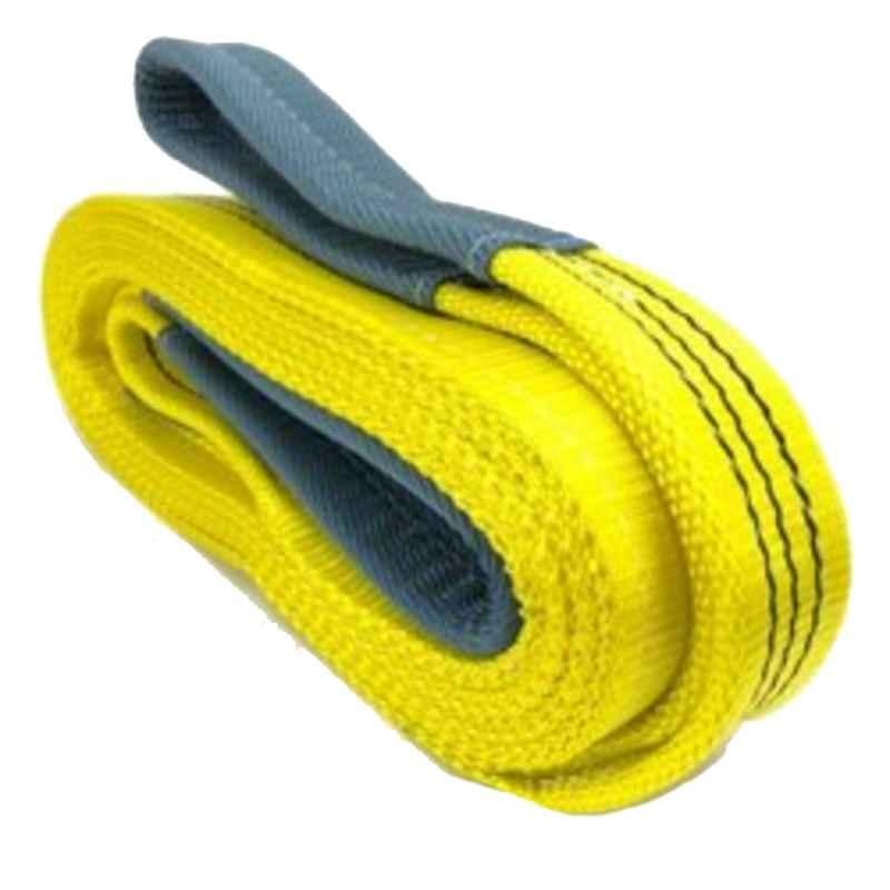 Safemax 75mm Yellow 4 Ply Flat Polyester Sling