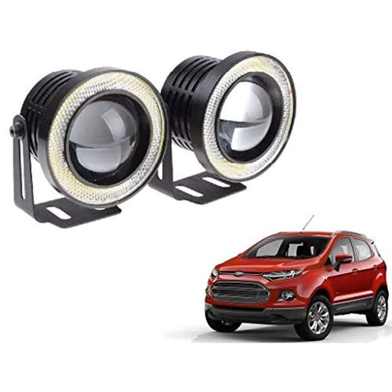 Kozdiko 2 Pcs 15W 3.5 inch High Power White LED Projector COB Fog Light Set with White Angel Eye Ring for ford Ecosport, koz_72484