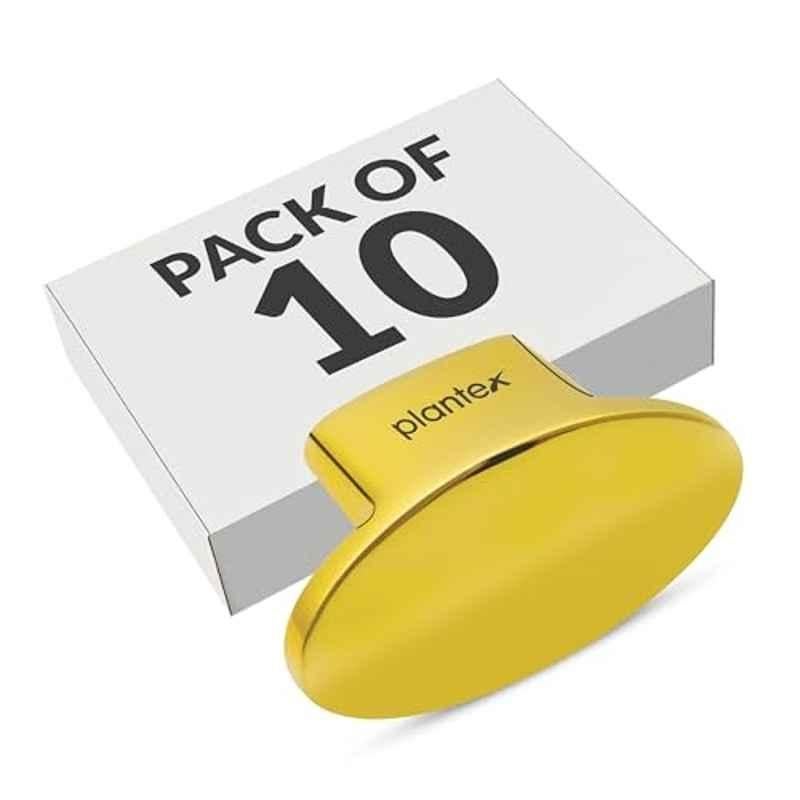 Plantex Knobs for Drawer/Small Drawer Knobs/Knobs for Cabinets/Pull-Push Knobs for Kitchen/Bedroom Drawer (Pack of 10) (Oval, Gold)