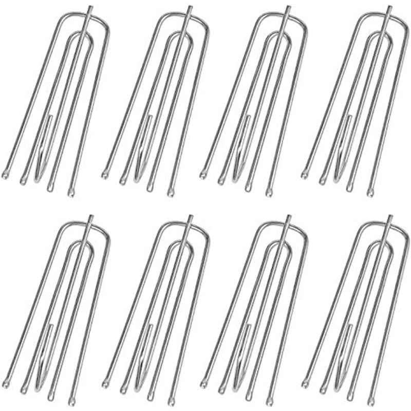 Showcan 7x2.7x1.9cm 4 Prongs SS Curtain Traverse Pinch Pleat Hook (Pack of 30)