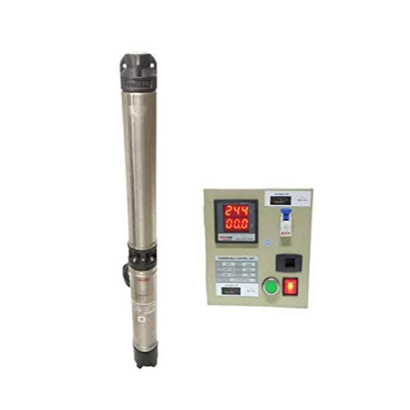 V Guard VOF110 1HP Stainless Steel Single Phase 13 Stage Submersible Pump with Digital Control Panel