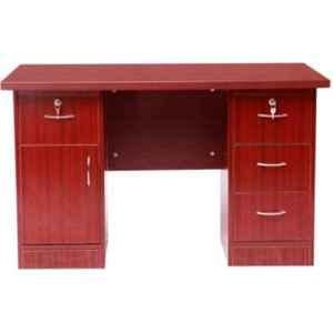 POJ Alston Engineered Wood Mahogany Study Partner Computer Table, POJOT01103