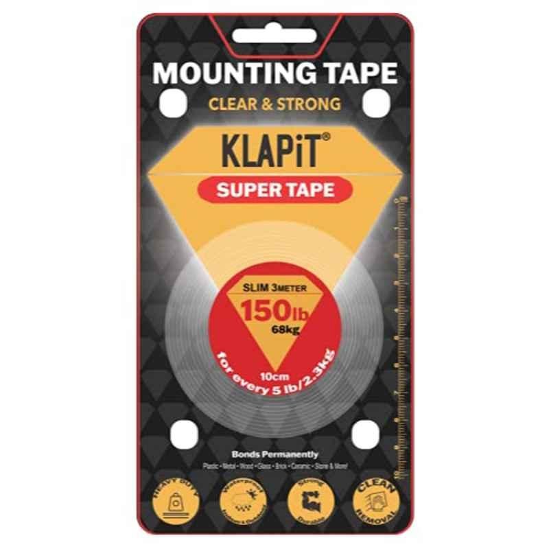 Klapit 3m Acrylic Clear Double Sided Mounting Tape, KST Slim 3m