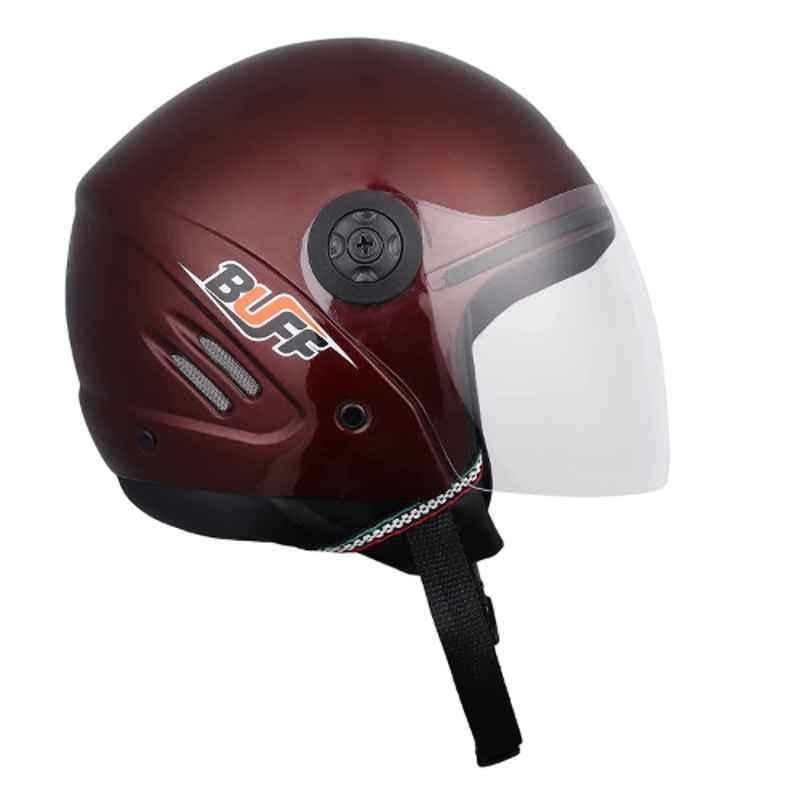 Buy Xinor Buff Medium Wine Red Open Face Helmet for Men Women