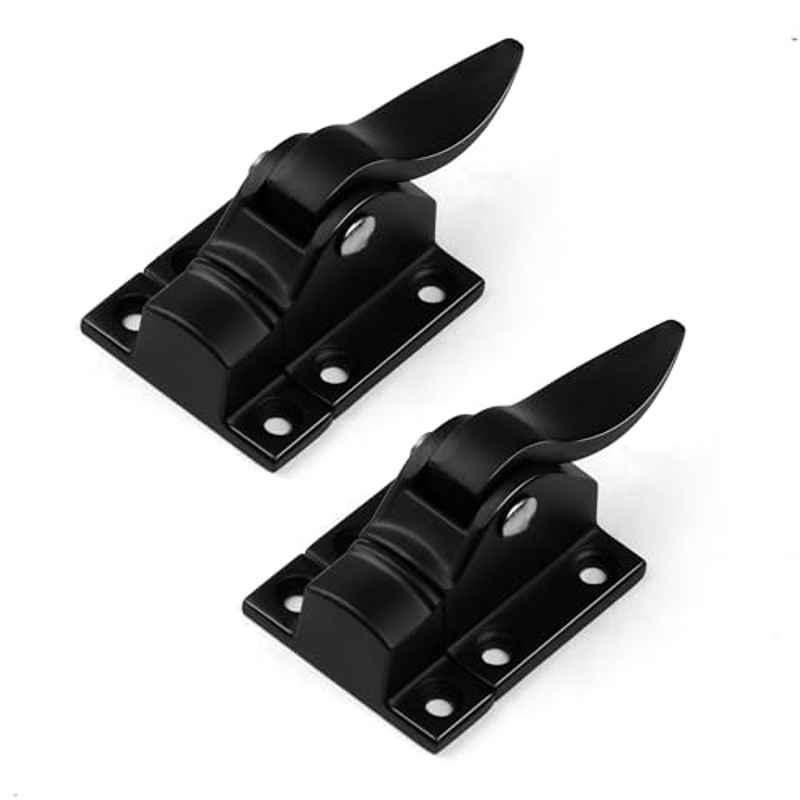 Plantex Zinc Alloy Black Cabinet Latch for Kitchen Cabinets & Cupboards (Pack of 2)