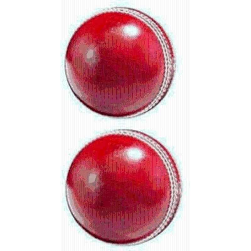 Sports Trading Red Leather Cricket Ball (Pack of 2)