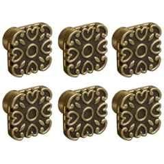 Plantex Knobs for Drawer/Square Drawer Knobs/Knobs for Cabinets/Pull-Push Knobs for Kitchen/Bedroom Drawer (Pack of 6) DTK-299, Antique Brass