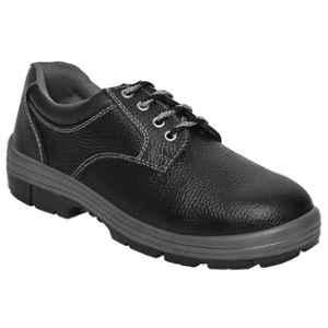 Allen Cooper Barton Print Leather PU Steel Toe Black Safety Shoes, 82276_DD7079BLK_11, Size: 11