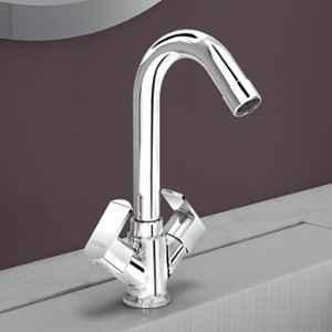 Plantex Basin Mixer Tap for Bathroom with Brass Spindle/Tap for Wash Basin with Water Saving Aerator/Pillar Tap (CRM-1280-Chrome)