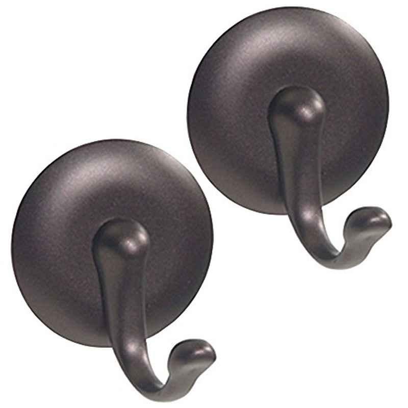 iDesign Affixx York 93461 Plastic Peel & Stick Self-Adhesive Storage Hook, Size: Medium (Pack of 2)