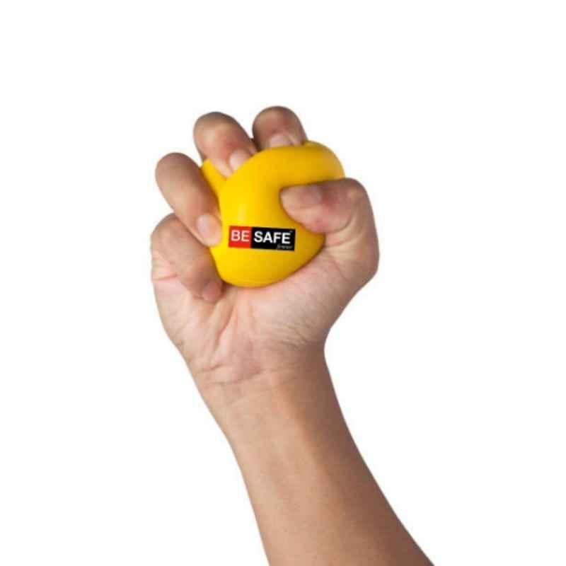 Besafe Forever Foam & Rubber Yellow Physiotherapy Hand Exercise Soft Stress Ball
