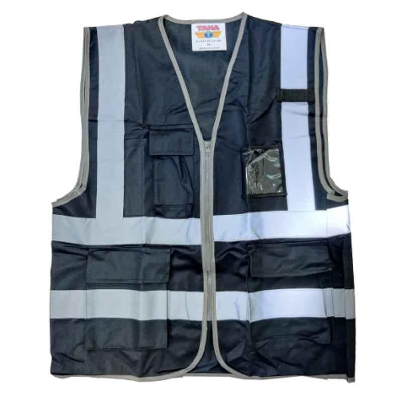 Taha Polyester Black SJ Solid Delux Jacket, Size: XL