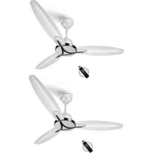 Longway Zephyr 28W 400rpm White BEE 5 Star 3 Blade BLDC Anti Dust Decorative Ceiling Fan with Remote Control, Sweep: 1200 mm (Pack of 2)