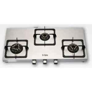 Hindware Arturo Pro Stainless Steel Cooktop with 3 Brass Burner & Manual Ignition