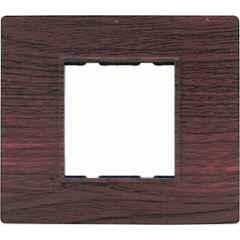 Dewon Electric 2 Module Plastic Brown Wooden Finish Wall Switch Board Plate