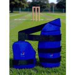 HTM Cricket Thigh Pad & Inner Thigh Pad for Right Hand Youth Player Cricket Thigh Guard (Blue)