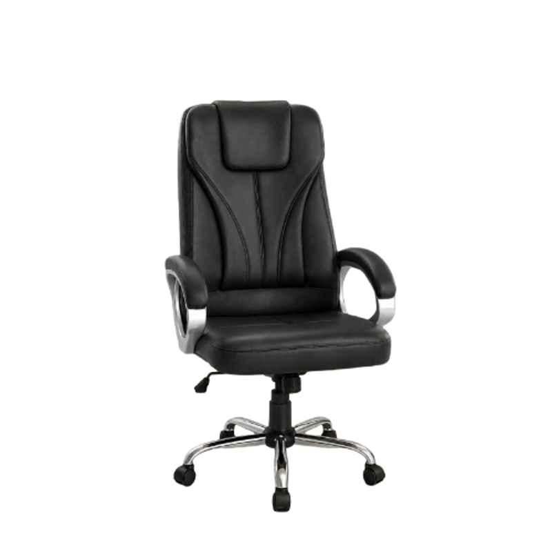 Aayra Leatherette Black High Back Armrest Ergonomic Office Chair, NEGO1092