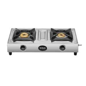 Hindware Tino Plus Stainless Steel Cooktop with 2 Brass Burner & Manual Ignition, CT 100189