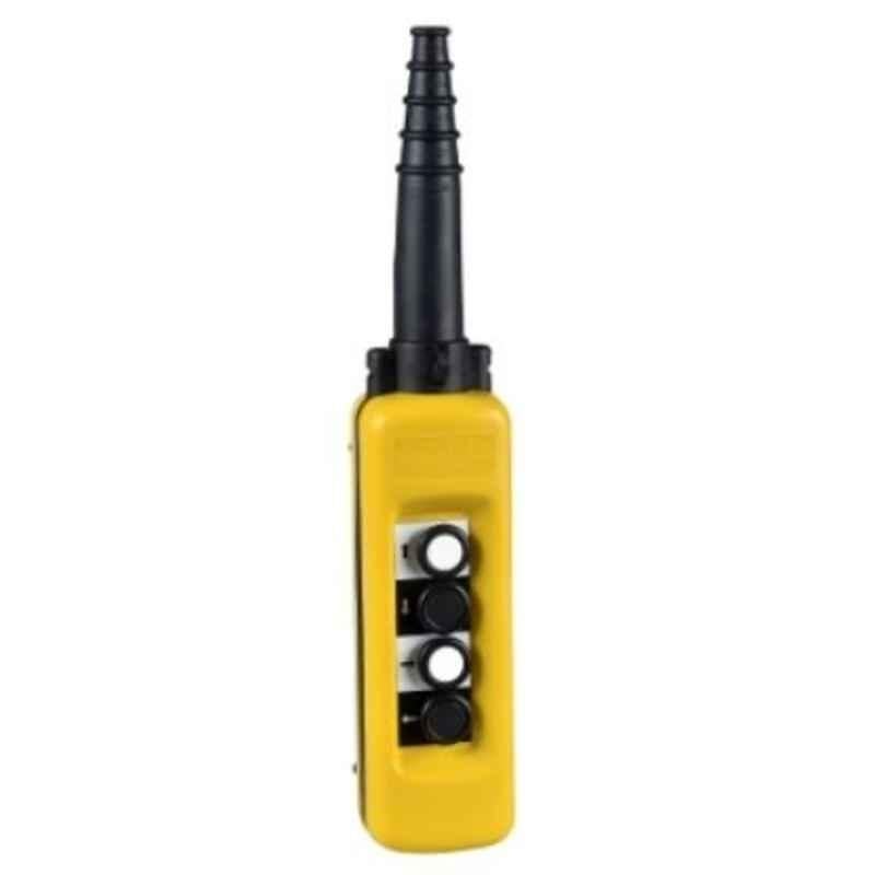 Schneider 1NO+1NC 4 Push Button Plastic Pistol Grip Yellow Pendant Control Station, XACA481
