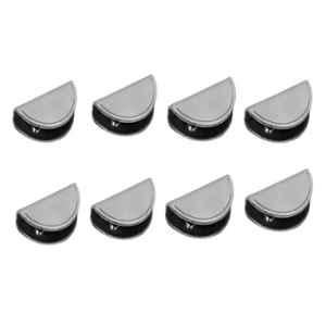 Smart Shophar 1.5 inch Stainless Steel Silver D Type Glass Shelf Bracket 8 mm, SHA40SB-DTYP-1.5SL08-P8 (Pack of 8)
