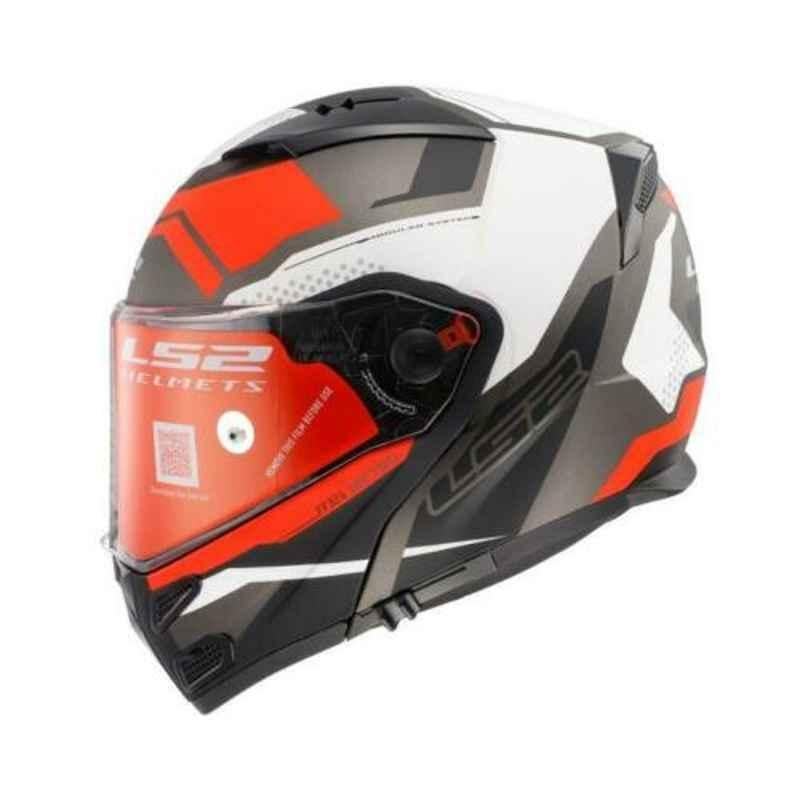 LS2 FF324 Metro Evo Complex Polycarbonate Black, White & Red Full Face Helmet, LS2HFF324MECBWRXL, Size: XL