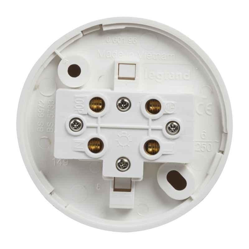 Legrand 6A 250V 3-Pin Ceiling Rose, 060196 (Pack of 20)