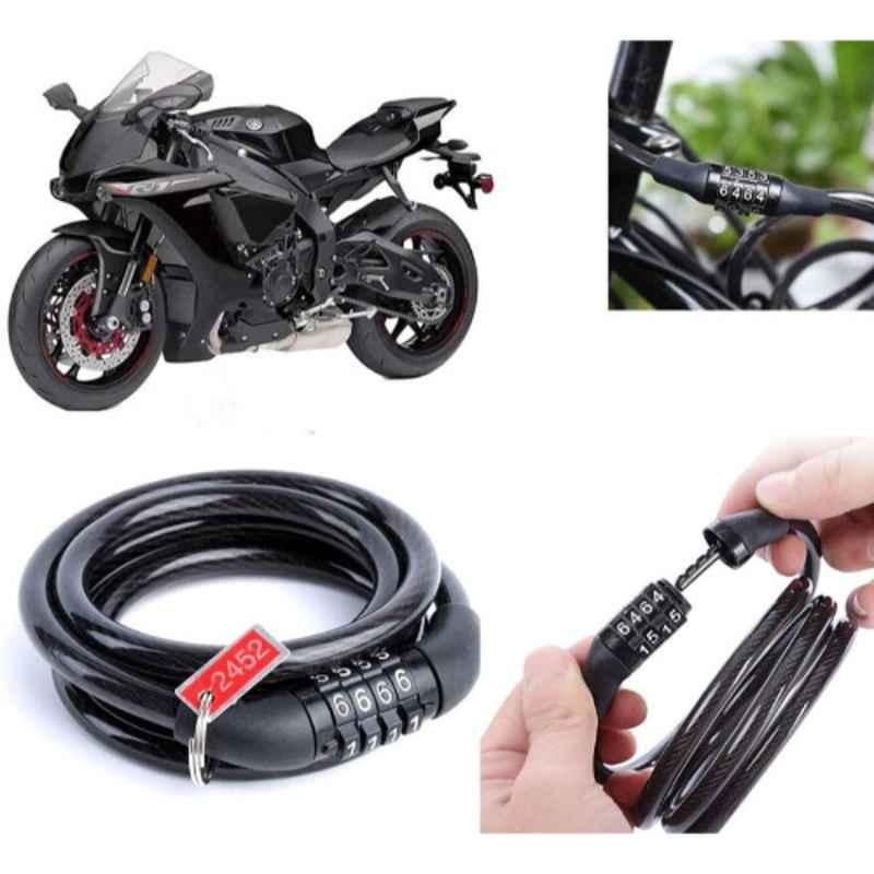 Auto Pearl PVC & Plastic Black Combination Cable Lock for YZF R1 BS6