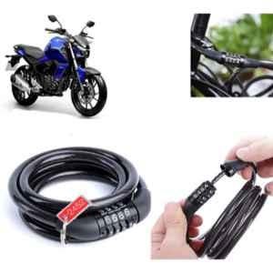 Auto Pearl PVC & Plastic Black Combination Cable Lock for FZ S FI New BS6