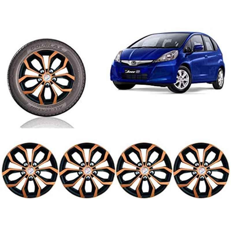 Auto Pearl 4 Pcs 13 inch ABS Copper & Black Car Wheel Cover Set for Honda Jazz S & V