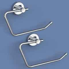 Plantex Stainless Steel Hand Towel Hanger for Washbasin/Napkin Holder for Bathroom/Towel Ring/Bathroom Accessories Chrome (Pack of 2)