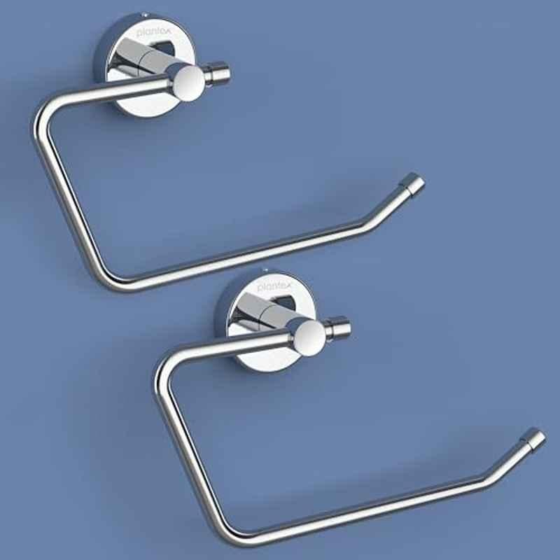 Plantex Stainless Steel Hand Towel Hanger for Washbasin/Napkin Holder for Bathroom/Towel Ring/Bathroom Accessories Chrome (Pack of 2)